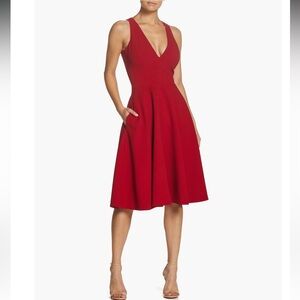 61. Dress the Population $182 Catalina Fit & Flare Cocktail Dress in Garnet